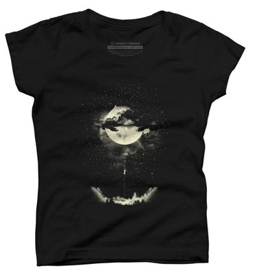 Girl's Design By Humans MOON CLIMBING By lostomatos T-Shirt
