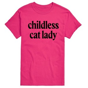 Men's - Instant Message - Childless Cat Lady Black Short Sleeve Graphic T-Shirt - 1 of 4