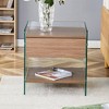 HDZNVF Nightstand with Drawers, Wood Color - 3 of 4