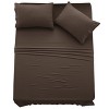 Microfiber Sheets Set 4 Piece Solid Sheet Set Deep Pocket Bed Sheets Plain Bedding with Pillowcases  - Lux Decor Collection - 3 of 4