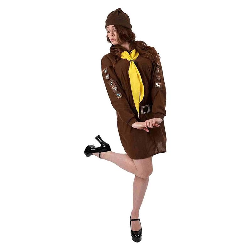 Girl's Brownie Uniform Adult Costume Small, 1 of 2
