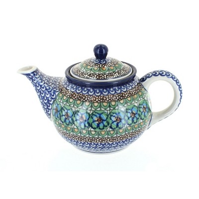 Blue Rose Polish Pottery Mardi Gras Small Teapot