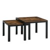 Nesting Coffee Table Set Of 2, Square Modern Stacking Table, With Tempered Glass Finish, Metal Frame, Nesting Coffee Table - 3 of 4