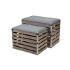 Cheung's SiloSong Set of 2 Rectangular Wood Slat Storage Bench - Gray - 2 of 4