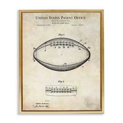 Stupell Industries American Football Sports Blueprint, 17" x 21"