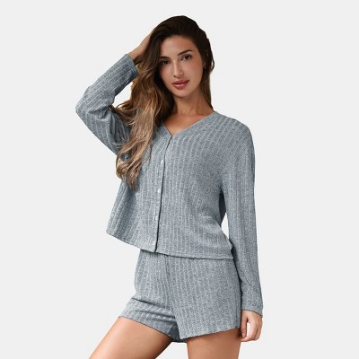 Women's Cozy Ribbed Knit Loungewear Set - Cupshe