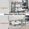 Triple Bunk Bed for Kids & Teens - Metal Frame, Detachable into 3 Twin Beds, Black Finish - 2 of 4
