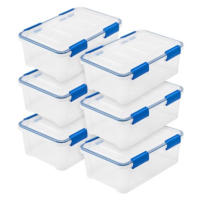  IRIS 16qt 6pk Weather Tight Storage Box Clear 