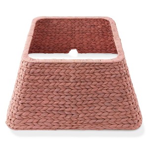 Casafield 22-Inch Water Hyacinth Christmas Tree Collar, Woven Tree Square Base Cover with Cord Cut Out, White - 1 of 4
