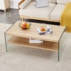 NicBex Modern 43.3" Rectangle Coffee Table with Double Layer for Living Room and Office - 3 of 4