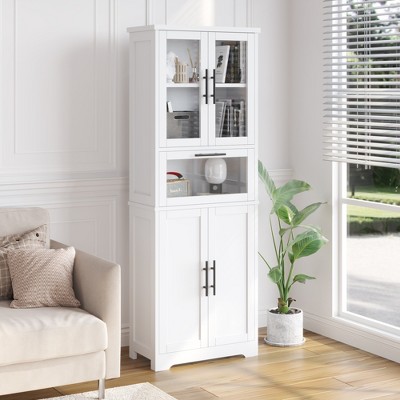 KTMBDW Bookshelf, 5 Tier Bookshelves, Home Office Bookcase Shelf Storage Organizer, Free Standing Display Cabinet for Living Room, Bedroom, White