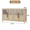 Modern Farmhouse Buffet Cabinet - Glass Door Sideboard with Storage for Dining & Living Room - 3 of 4