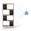 4 Tier Bookshelf, Modern Bookcase for CDs Books Movies, Asymmetrical Book Storage Organizer Space-Saving - 4 of 4