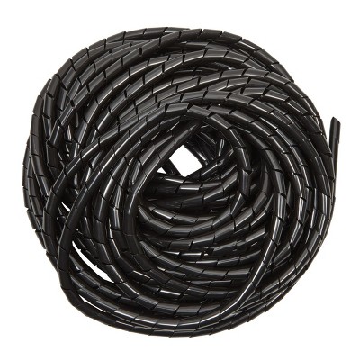 Stockroom Plus Black Spiral Cable Wrap Organizer, Plastic Cover for Electrical Wires and Cables (12 mm, 65.5 Ft)