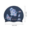 Unique Bargains Silicone Waterproof Flower Print Swim Cap Blue 1 Pc - 4 of 4