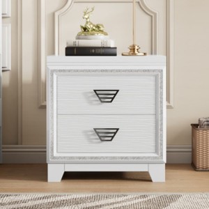 Modern 2-Drawer Nightstand, Bedside Table with Storage Drawers for Bedroom or Living Room - Maison Boucle - 1 of 4