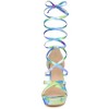 Allegra K Women's Opened Toe Tie Dye Platform Chunky Heel Lace Up Sandals - 2 of 4