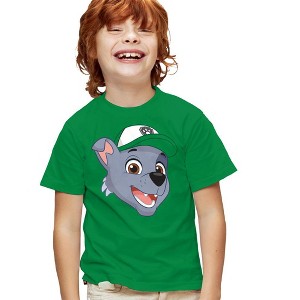 Boys' Short Sleeve Paw Patrol Rocky Grin Kids T-Shirt - 1 of 4