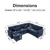 97"W L-Shaped Corner Sectional Sofa Couch with Storage Ottoman, 7-Seat Chenille Fabric Corner Couch with 2 Pillows for Living Room - ModernLuxe - 4 of 4