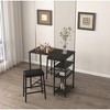 3-Piece Dining Set with 3 Large Storage Shelves and Upholstered Stools - 4 of 4