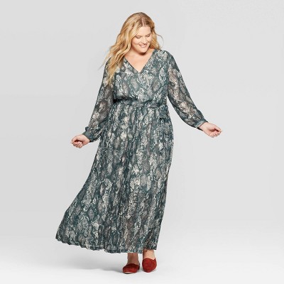 green wrap dress plus size