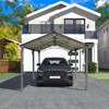 EROMMY Canopy, Garage with Galvanized Steel Roof - 4 of 4