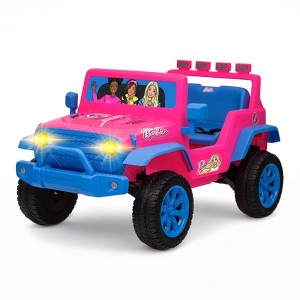 12V Jeep - Barbie Kids Ride‑On Car with LED Lights and Rechargeable Battery - 1 of 4