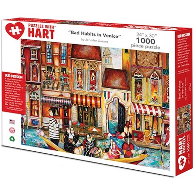 Hart Puzzles Bad Habits in Venice by Jennifer Garant, 24 x 30 1000 Piece Puzzle