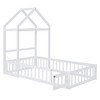 NicBex Twin/Full Size Kids Montessori Bed with Detachable House Shape Headboard,Floor Bed with Kids Dress Up Rack and Fence,Toddler bed for Bedroom - 4 of 4