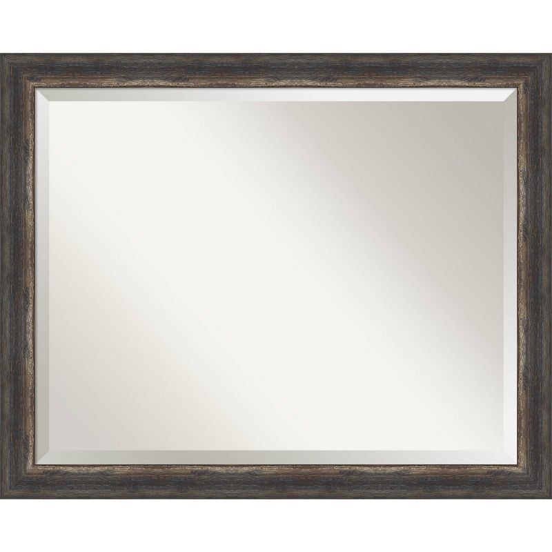 Bark Rustic Framed Bathroom Vanity Wall Mirror Charcoal - Amanti Art, 1 of 10
