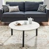 36in Modern Round Accent Side Coffee Table for Living Room, imitation marble tabletop, Dining Room, Tea, Home Décor - 2 of 4