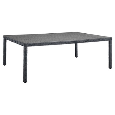 Summon 90" Rectangle Outdoor Patio Dining Table in Gray - Modway