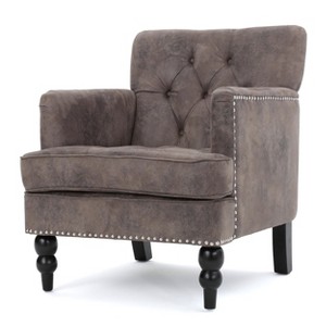 Malone Club Chair - Grey/Brown - Christopher Knight Home, Brown Clay