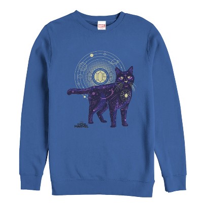 Men's Marvel Captain Marvel Celestial Goose Cat Sweatshirt