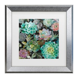 Trademark Fine Art - Danhui Nai Floral Succulents v2 Crop Matted Framed Art - 1 of 4