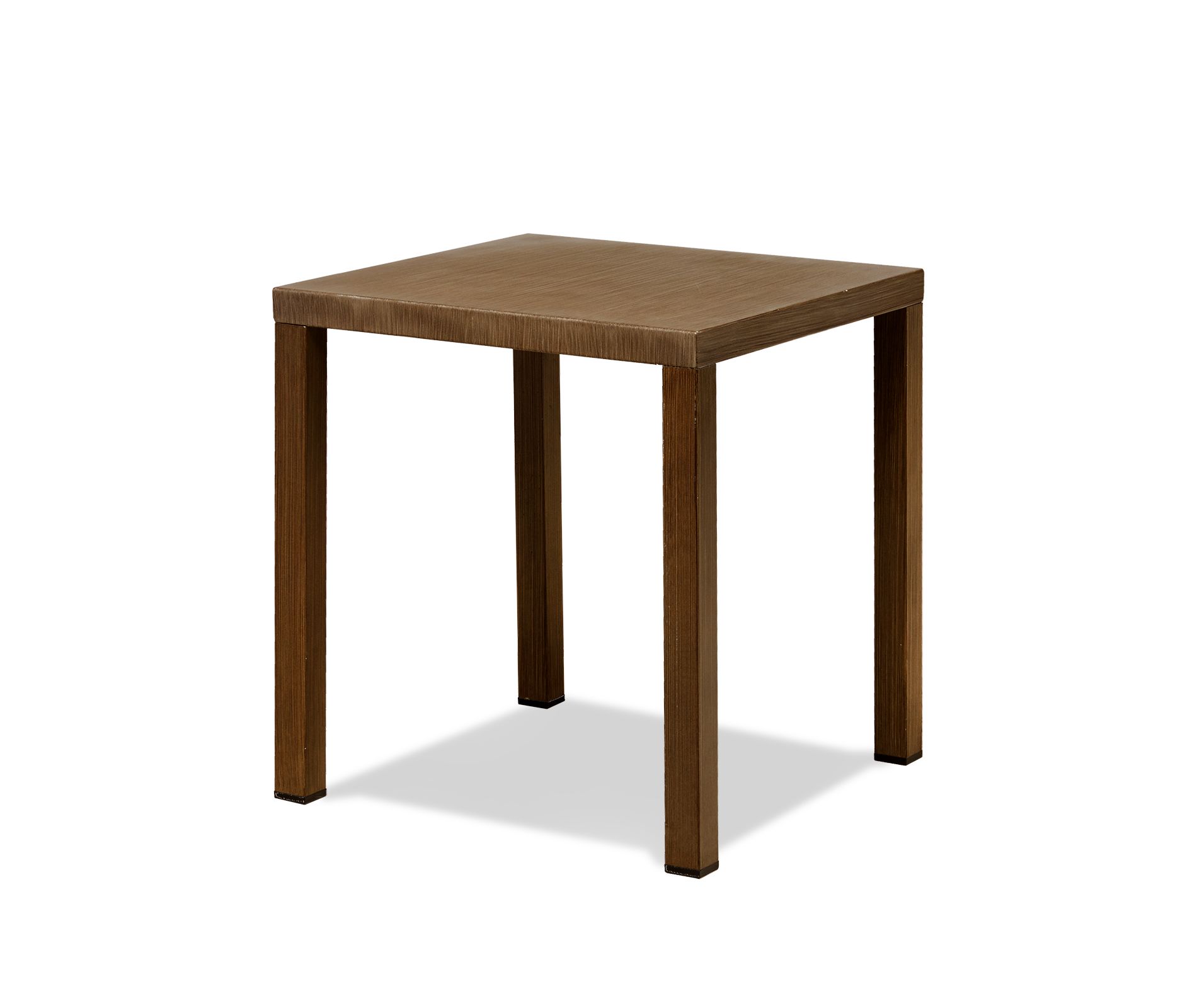 Outdoor Steel Side Table, Small Patio Square Table Square End Table, Brown