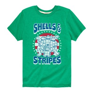 Boys' - Teenage Mutant Ninja Turtles - Shells And Stripes Short Sleeve Graphic T-Shirt - 1 of 4