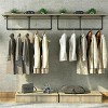 Artloge 70 Inch Heavy Metal Wall Mounted Clothes Rack Industrial Pipe Clothes Coat Hanger Bar Display Rack Tubing Rack Open Wardrobe - 3 of 4