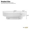 43.3 Inch Minimalist Modern Style Coffee Table, Oval Table with Fluted Drum Base, Smooth Painted Finish Table with MDF Top-Coolbibila - 4 of 4