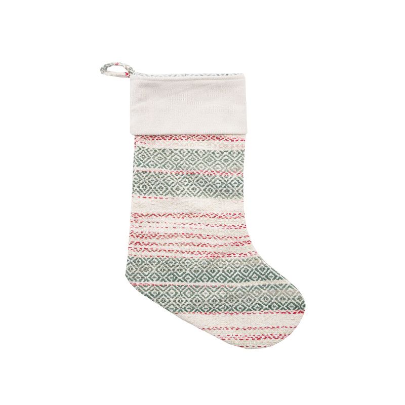 C&F Home Cozy Nordic Christmas Red and Green Stocking, 2 of 5