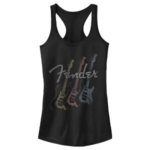 Juniors Womens Fender Triple Fret Logo Racerback Tank Top - 1 of 4