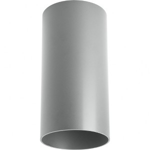 Progress Lighting, Cylinder Collection, 1-Light Flush Mount, Metallic Gray, Aluminum, Antique Bronze Shade - 1 of 1