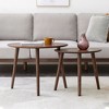 SEVOBAL Coffee Tables Pebble Shaped Solid Oak Wood Center Table Natural Wooden Design for Living Room Office, Brown, 26.65"*21.14"*4.84" - 3 of 4