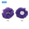 Unique Bargains Artificial Rhinestone Chiffon Flower Heads 12 Pcs Purple - 3 of 4