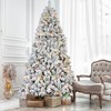 NAYSAYE Christmas Tree Stand 5FT Flocked Tree with Pine Cones and Full Snowy Branches for Christmas Decorations, Green and White, 38"*60"*14.96" - 2 of 4