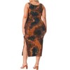 Agnes Orinda Women's Plus Size Side Slits Bodycon Sleeveless Tie Dye Midi Dress - 4 of 4