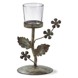 TAG Flower Vine Metal & Glass Votive Candle Holder, 5.0L x 4.0W x 5.5H inches - 1 of 2