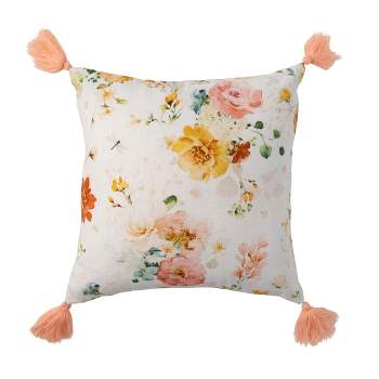 18"H Sullivans Wildflower Watercolor Pillow, Multicolor