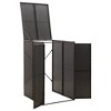 vidaXL Single Wheelie Bin Shed Black 27.6"x31.5"x46.1" Poly Rattan - 3 of 4