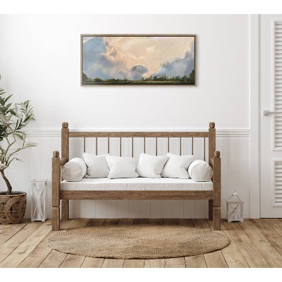 Sylvie Clouds Framed Canvas Skyline Art in Gold Frame